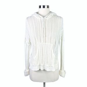 Poof! Knit Crocheted Hoodie Pullover Top - Size Medium